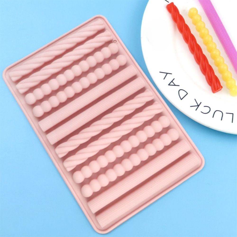 Silicone Chocolate Molds Strip Non-stick Fondant Mould Pretzel Stick Mold Cupcake Decoration