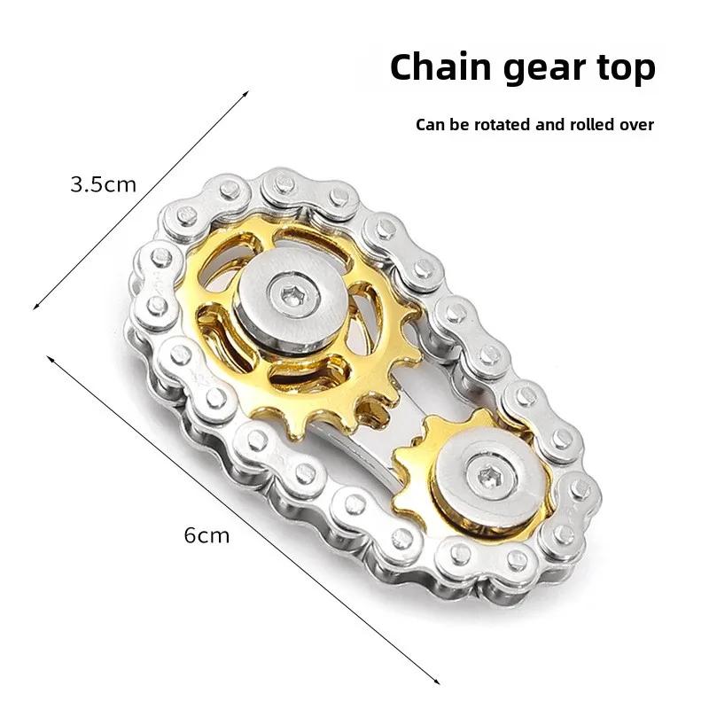 Sprockets Flywheel Fingertip Gyro Fidget Spinner Antistress Anxiety Metal Bike Chains Spinner Fidget Toys For Adult Kids