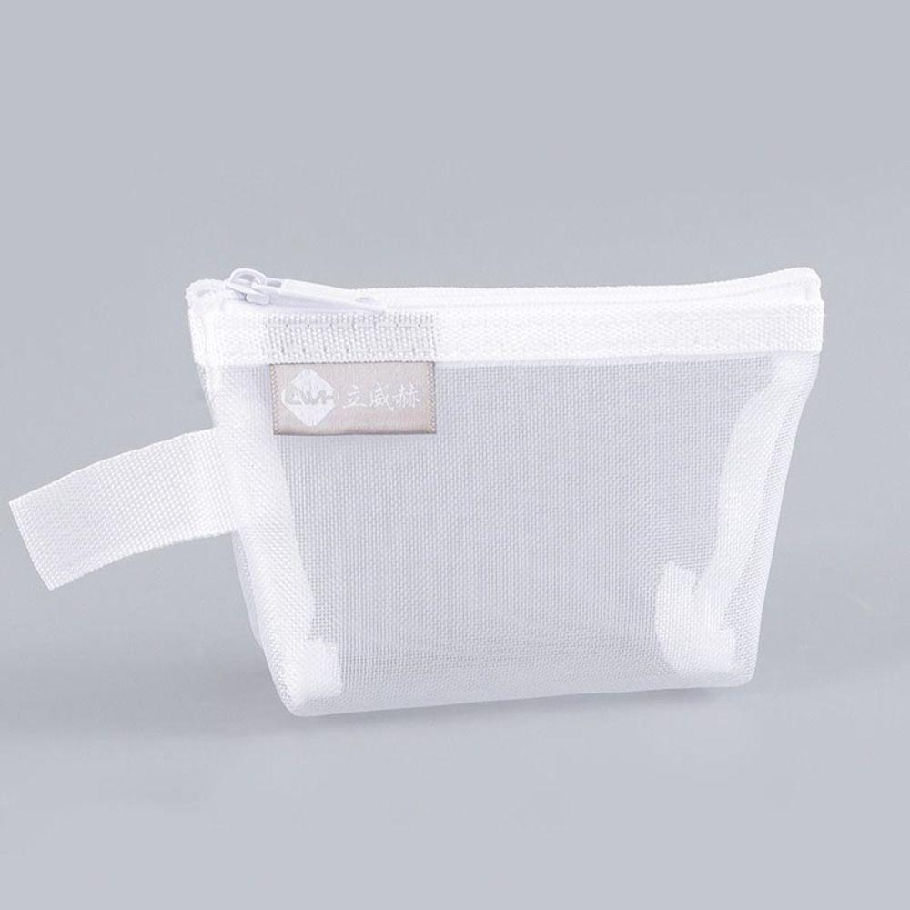Легкая квадратная сетчатая сумка для хранения, косметичка большой емкости, портативный мини-кошелек на молнии для монет