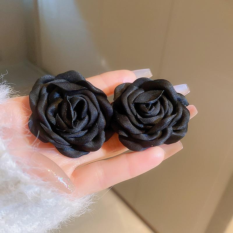 Серьги с розовыми цветами в форме сердца и кошачьим глазом, модные серьги, высококачественные серьги