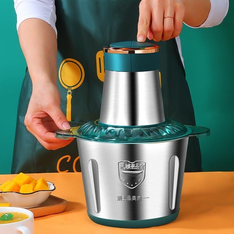 2 л Электрическая мясорубка из нержавеющей стали Чоппер Кухонный комбайн Чеснокодавилка Блендер Большой вместимости Кухонная мясорубка