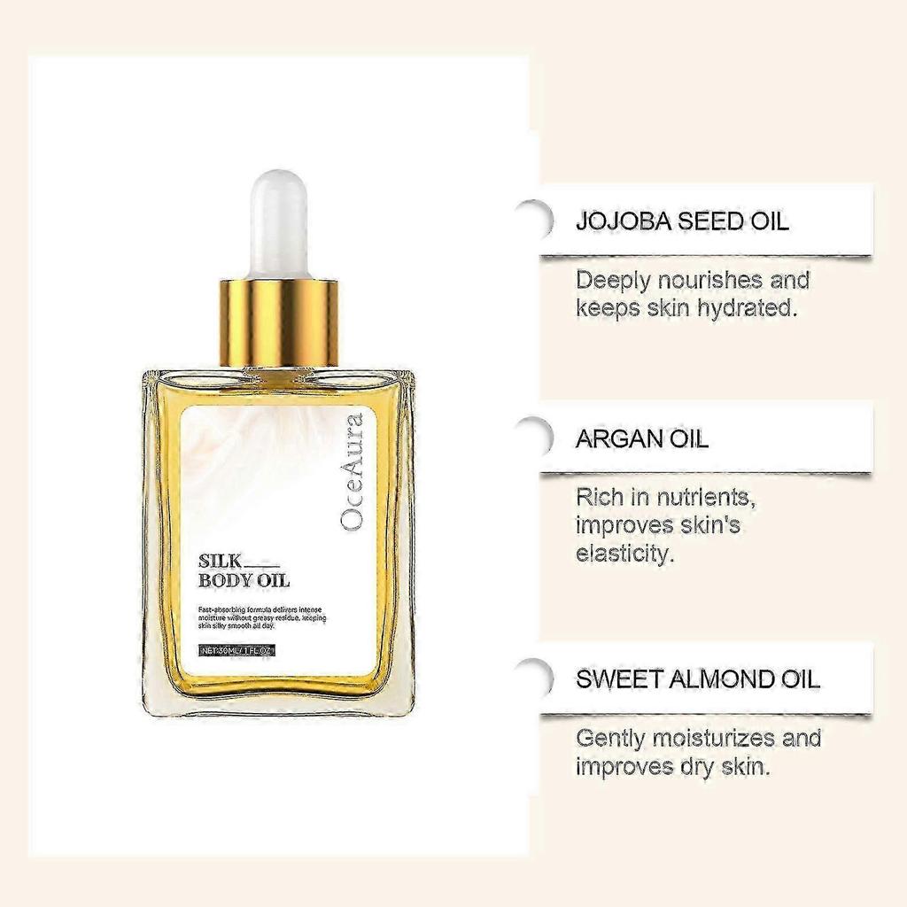 3pcs Silk Body Oil- Firming Anti Aging Moisturizing Formula, Crepey Skin Hydrating After Shower, Scented Blend Premium Skincare 2025