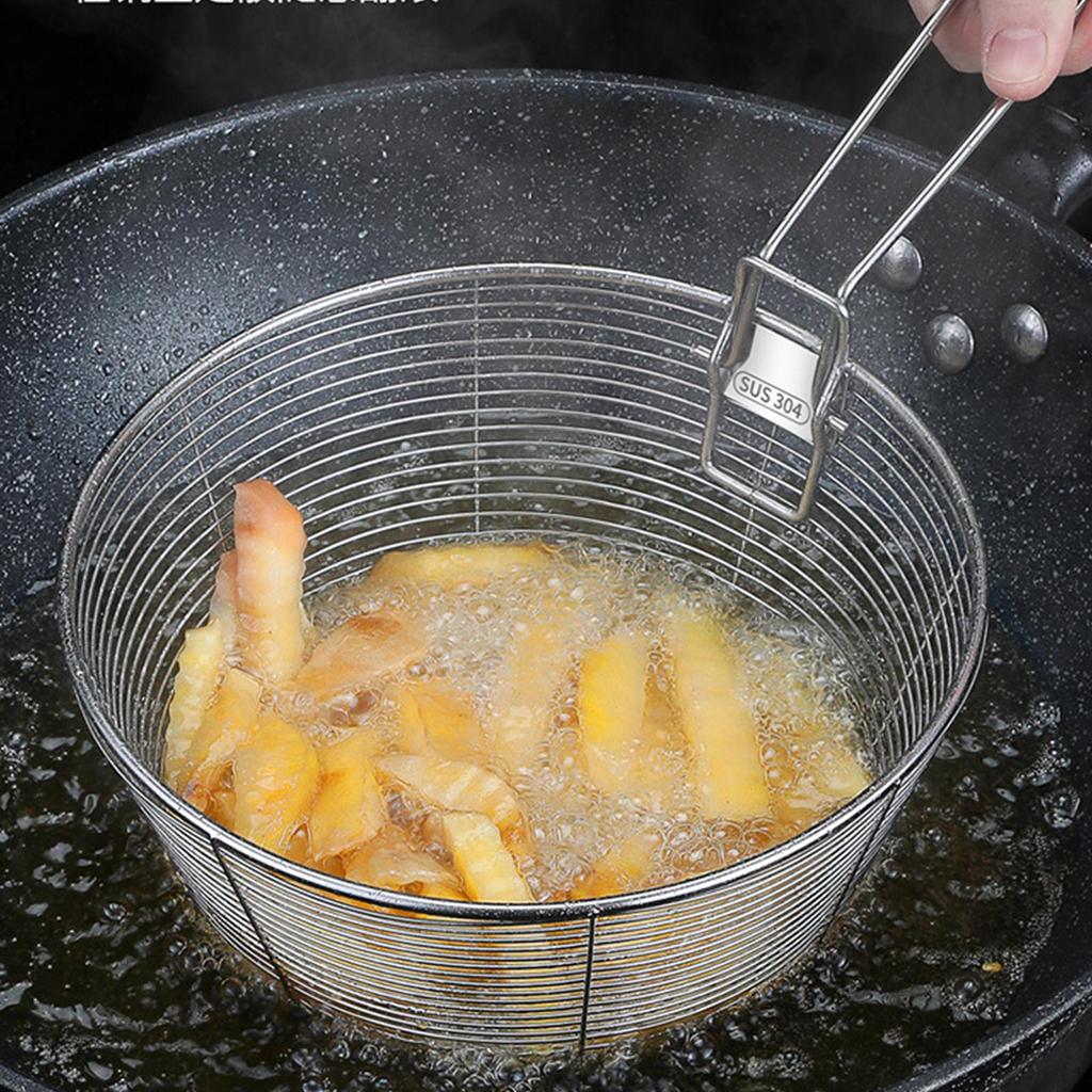Food Strainer Mesh Skimmer Wire Sieve Noodle Colander Frying Basket for Kitchen Utensil Noodles