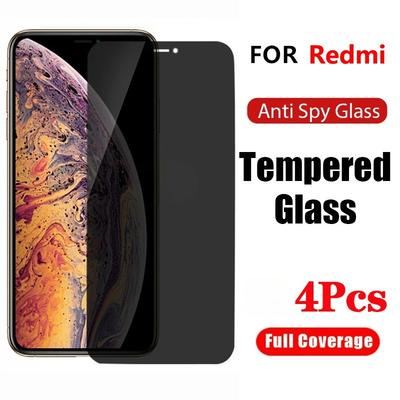 4 шт. Защитные закаленные стекла с защитой от посторонних глаз для Xiaomi Mi Redmi Note 13 13C 12S 12 12C 11S 11 11E 10C10S 10 9S10S 9T10T A1 A2 Poco