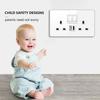 UN UK RU Standard Wall Light Switch Power Socket,18W Plug Type-C USB Quick Charging Universal 5-pin Tempered Glass Socket Outlet