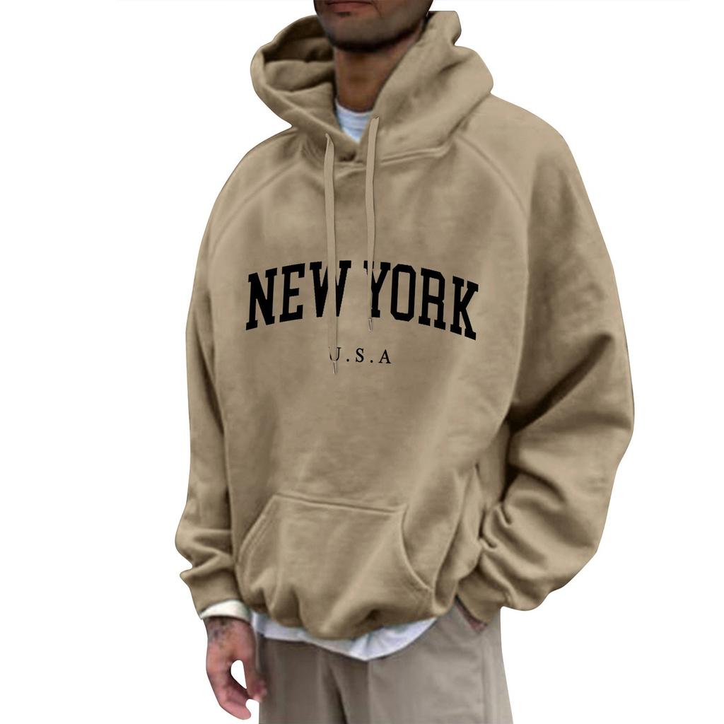 Мужская свободная толстовка с капюшоном с принтом, мужская повседневная модная спортивная толстовка с рукавами реглан
