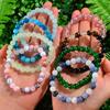 Random 5/20/50/100-Piece Fashion Natural Stone Beaded Bracelet Sets, Multiple Colors To Match All Outfits