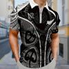 Мужская рубашка поло повседневная на молнии с коротким рукавом модная повседневная на молнии лето весна стандартный крой 3D Note Print Shirt