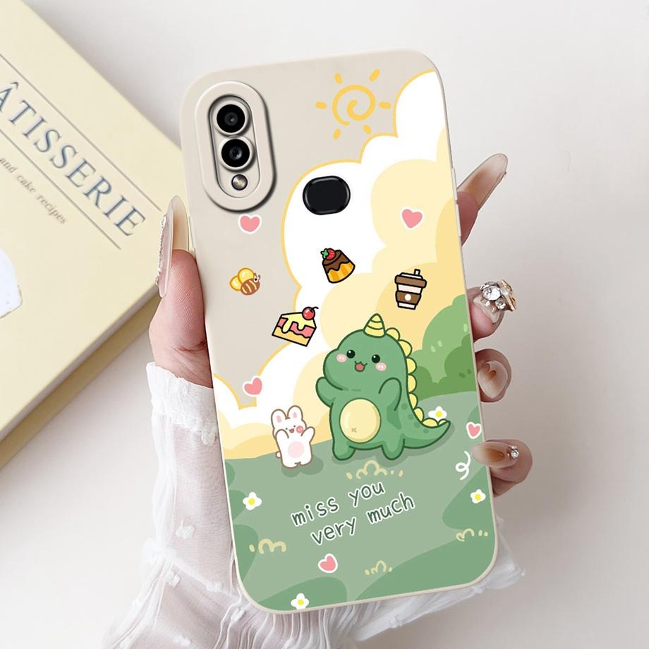 Чехол для Samsung Galaxy A10 A105F A10s A107F Мягкая задняя крышка из жидкого силикона для Samsung M01s SM-M017F Чехол Кролик Кошка Панда