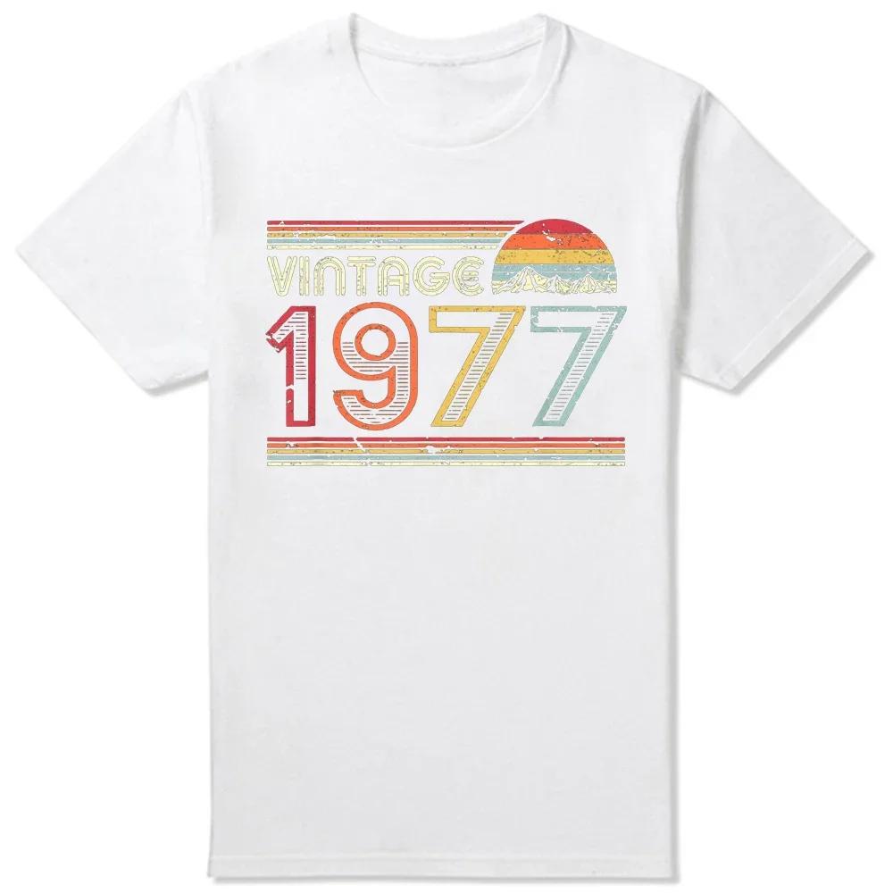 Fashion 47th 47 Years Old Birthday Party Tshirt Male Top Vintage 1977 Limited Edition Black T Shirts Streetwear Harajuku