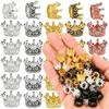 14Pcs Vintage Alloy Crown Miniatures - Gold Craft Decor for DIY Model Making, Home Handicraft, Mother's Day Party Supplies,  ZSY