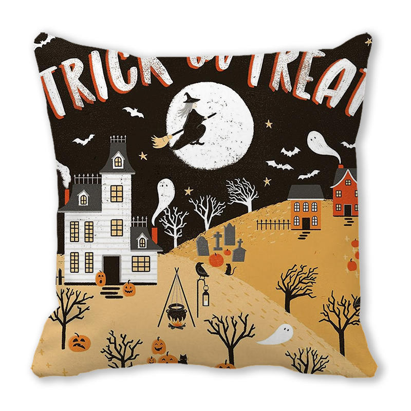 Хэллоуин ужас тыквенный принт наволочка для дома гостиная диван украшение квадратная полиэстеровая наволочка