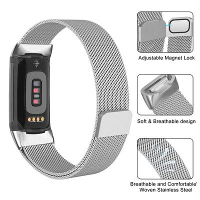Миланская петля для замены браслета fitbit charge 6 5, браслет charge6 из нержавеющей стали, магнитный браслет fitbit charge 5