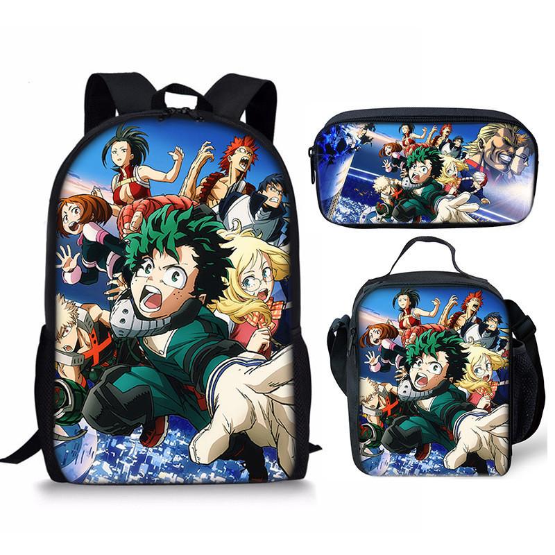 My Hero Academia Student Pack With Polyester Lining And Anime Cartoon Design For Teens