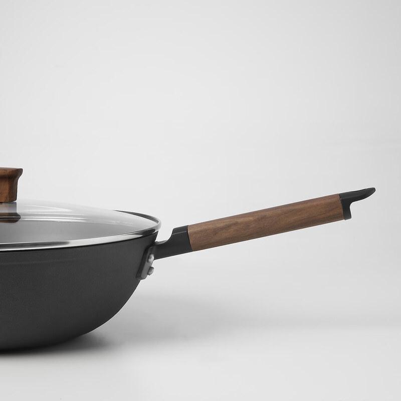 IKEA WADDAREN Cast Iron Wok with Lid, 32cm