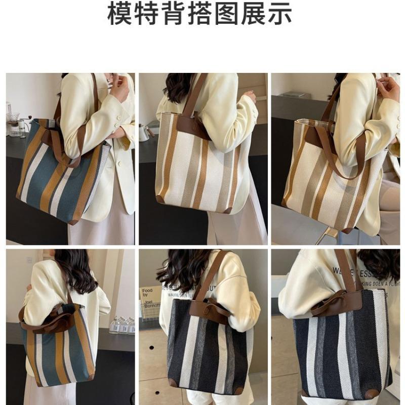 Niche Retro Canvas Bag Women's New Fashionable Large-capacity Tote Bag Class Commuter Shoulder Tote Bag