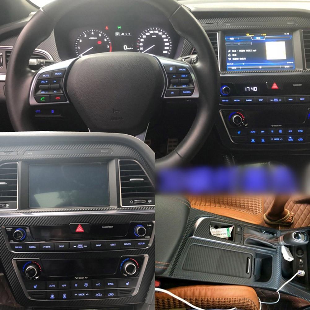 Наклейки 3D Carbon Fiber для Hyundai Sonata 9 2015-2017