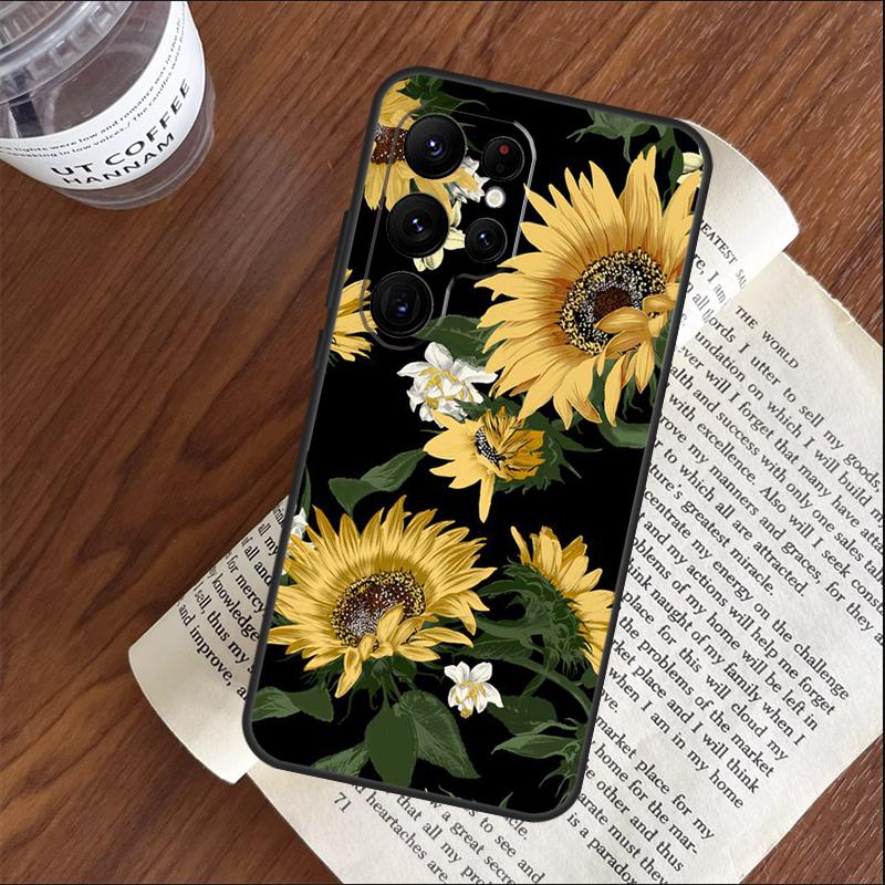 Винтажный Чехол с Подсолнухами Для Samsung Galaxy S26 Ultra S25 S24 S23 S21 S22 Ultra S10 S20 Plus S25 FE Чехол Coque