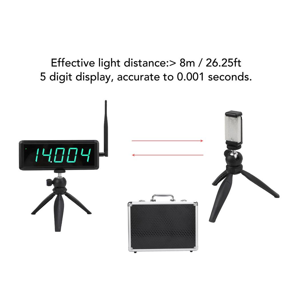 Беспроводной лазерный таймер, ударопрочный, водостойкий, на батарейках, 5-разрядный цифровой дисплей для тренировок по гонкам, таймер для спринтерских гонок