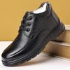 Горячие продажи, черные мужские зимние износостойкие ботинки, повседневные уличные ботинки, высокие кожаные ботинки, мужские теплые плюшевые ботильоны для мужчин