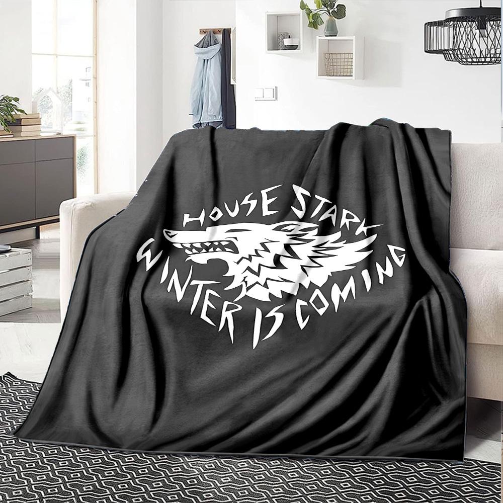 1pc House Stark Winter is coming Soft Flannel All Season Throw for Home, Office, Outdoor UseDurable Comfort Soft Warm Throw for Home