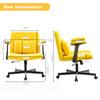 Velvet Home Office – Height-Adjustable Swivel Chair with Foldable Armrests & Quiet Casters – Elegant Fabric Office Chair for Study & Small Spaces