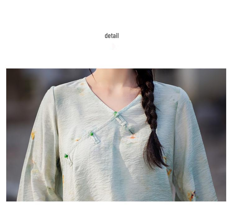 Современный китайский дзен Свободный женский ханьфу большого размера Юбка и топ