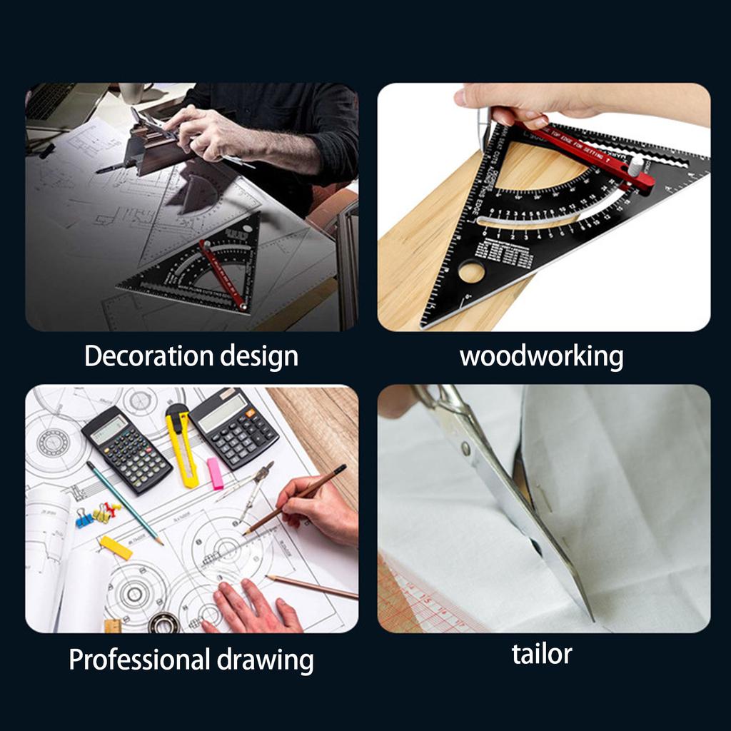 Плотницкий угольник Инструменты для измерения деревообработки Стропильный угольник 7,5 дюйма Разметочный инструмент Регулируемый комбинированный угольник