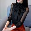 Весна и Осень Новый Стиль Бант Шифон Профессиональная Рубашка Корейский Стиль Универсальный Женский Топ