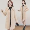Imitation Lambskin Mid-Length Winter Coat for Women, 2022 Korean Style, Large Sizes Available