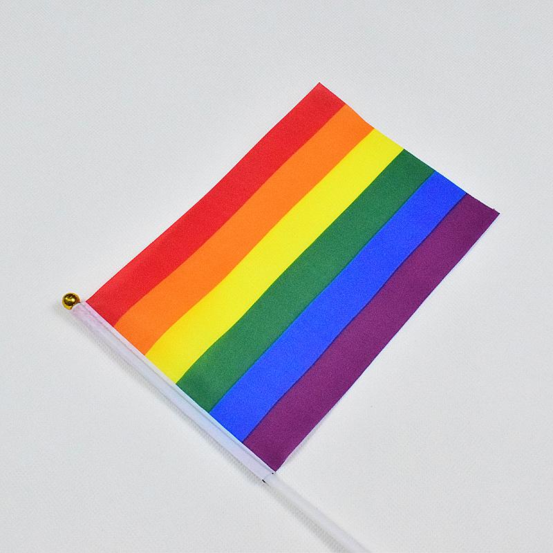Rainbow 10pieces of 14*21 cm hand-waving flags