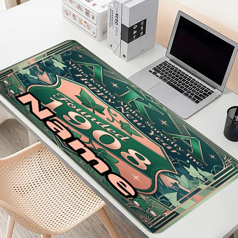 Custom Name Personalized Alpha Kappa Alpha Pattern Mousepad, Laptop PC Desk Mat, Decorative Desk Mat for Home Keyboard Pad Gift