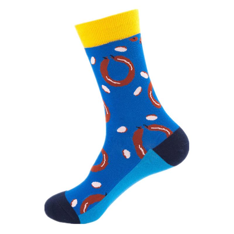 Сотни модных забавных хлопковых унисекс-мужских счастливых носков для улицы, скейтборда, фруктов, еды, панды, тигра, Harajuku, подарков для мальчиков, мужских носков, летних