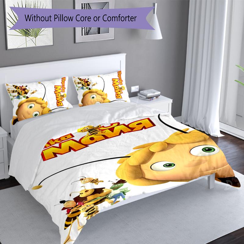 3pcs Maya the bee Duvet Cover Set, Includes 1 Duvet Cover and 2 Pillowcases,Skin-Friendly&Comfortable Fabric,Suitable Bedding Sets