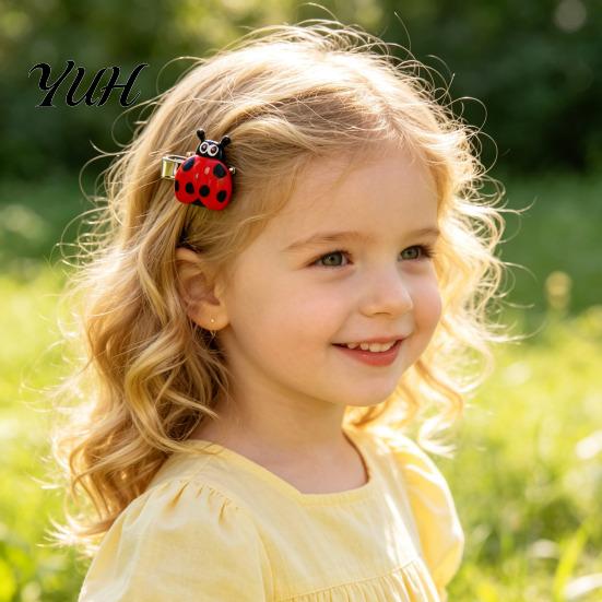 Decorative Hair Clips for Photoshoot 10Pcs Mini Insect Girls, Cartoon Ladybug/Dragonfly Clips, Daily Wear Barrettes Kids Non-Slip Children Bangs