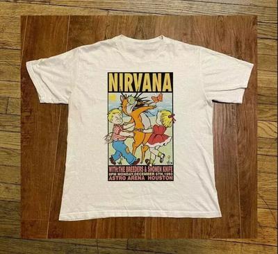 NIRVANA 90-х Винтажная Белая Футболка с Концертным Туром для Музыкальных Фанатов DO407 Унисекс Футболка