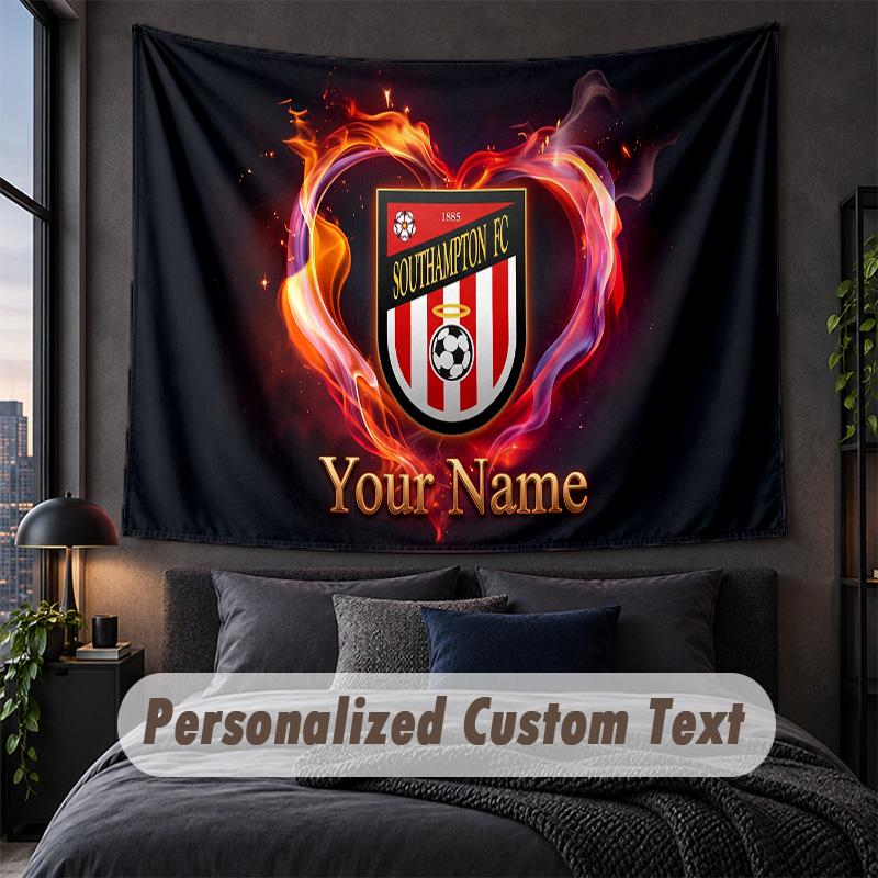 Custom Name Text Tapestry,Southampton FC Decorative Wall Hanging, Background Tapestry For Home Bedroom