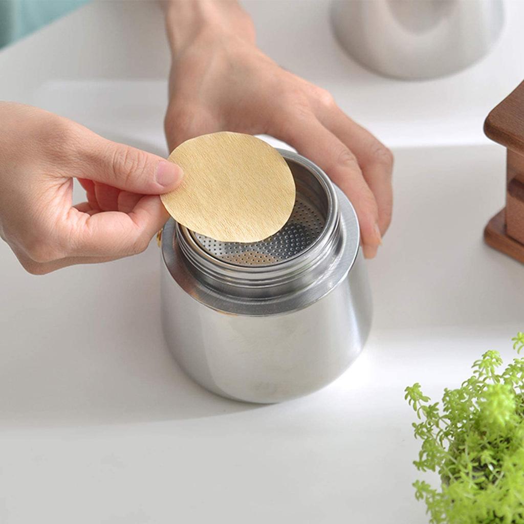 Деревянный круглый капельный бумажный фильтр для кофе, мока, горшок для эспрессо, 100 шт./упак., ситечко для чая