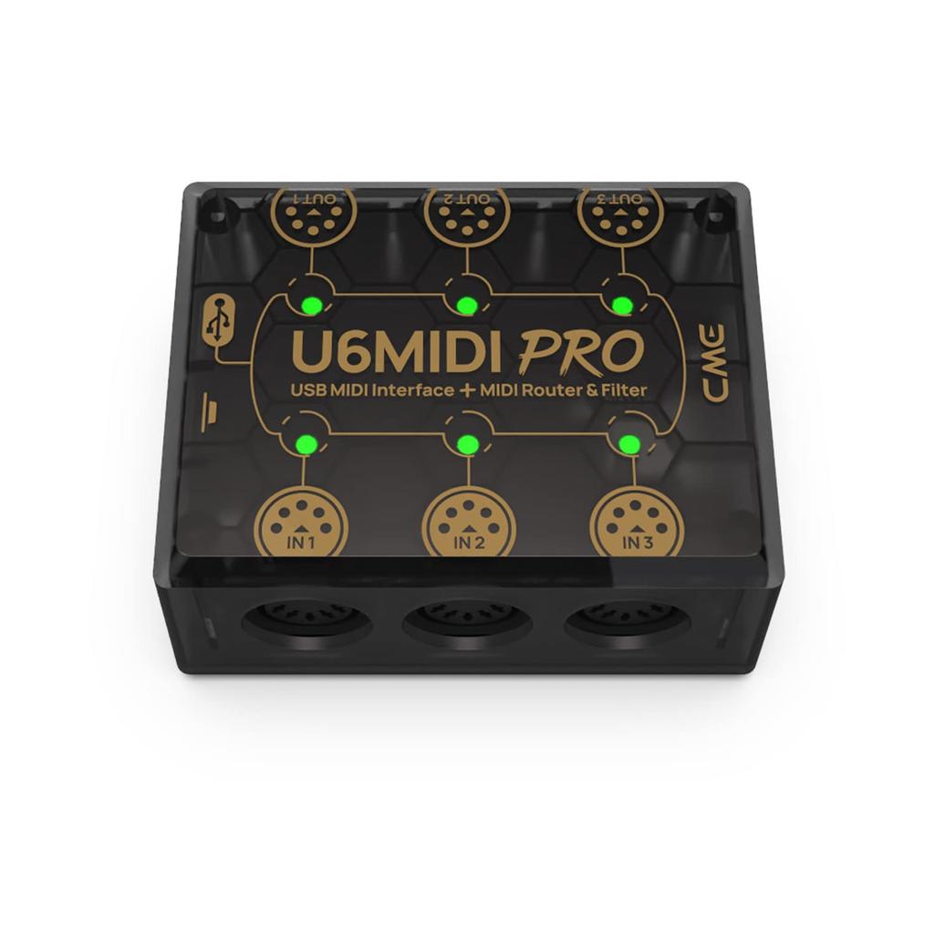 CME U6MIDI Pro MIDI Interface with Router and Filter Plug and Play USB MIDI for Computers MIDI with Split and Thru - - - 3-in-3-out Merge,