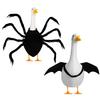 Halloween Goose Outfit for 23 Inch Goose Statue Black Spider/Bat Goose Clothes for Yard Garden Lawn Outdoor Decor