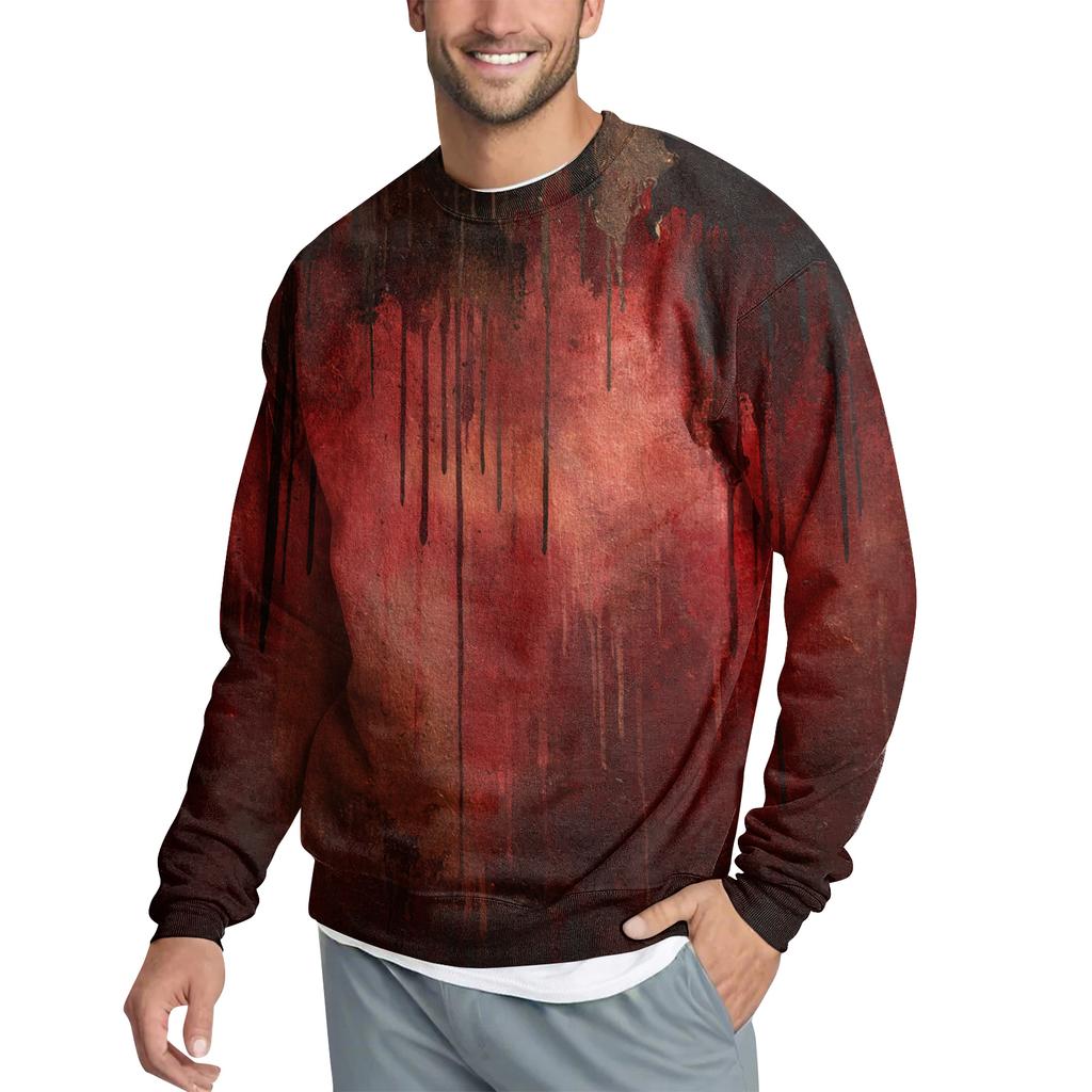 Мужской повседневный модный свитшот с принтом и круглым вырезом