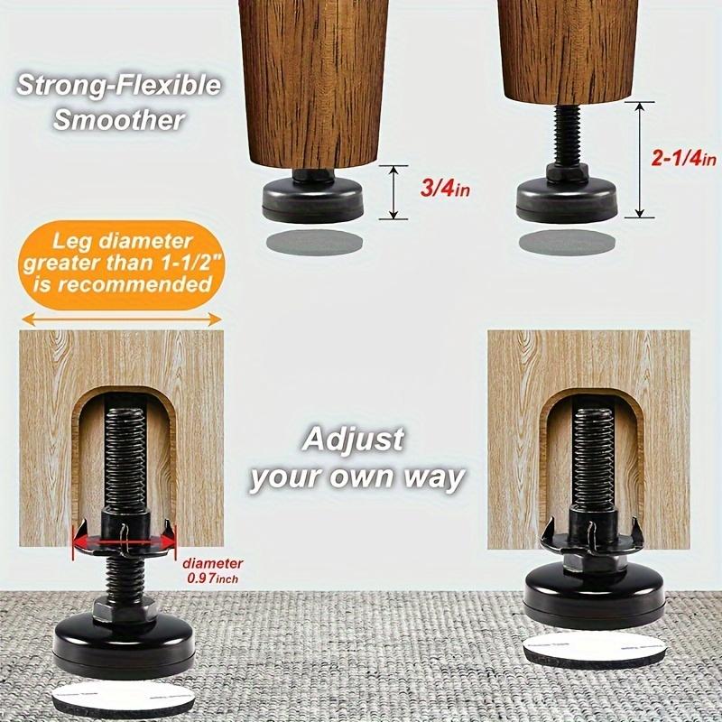 4 шт. регулируемых выравнивающих ножек, выравнивающие ножки для мебели, ножки для стола, прочные выравнивающие ножки для шкафов, диванов, набор гаек с Т-образной резьбой, большое основание черного цвета
