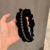 Twinkle Elegant Velvet Pleated Hair Hoop Sweet Headwear Shiny Rhinestone Headband Dark Coffee Brown Women Sequin Hairband Ball