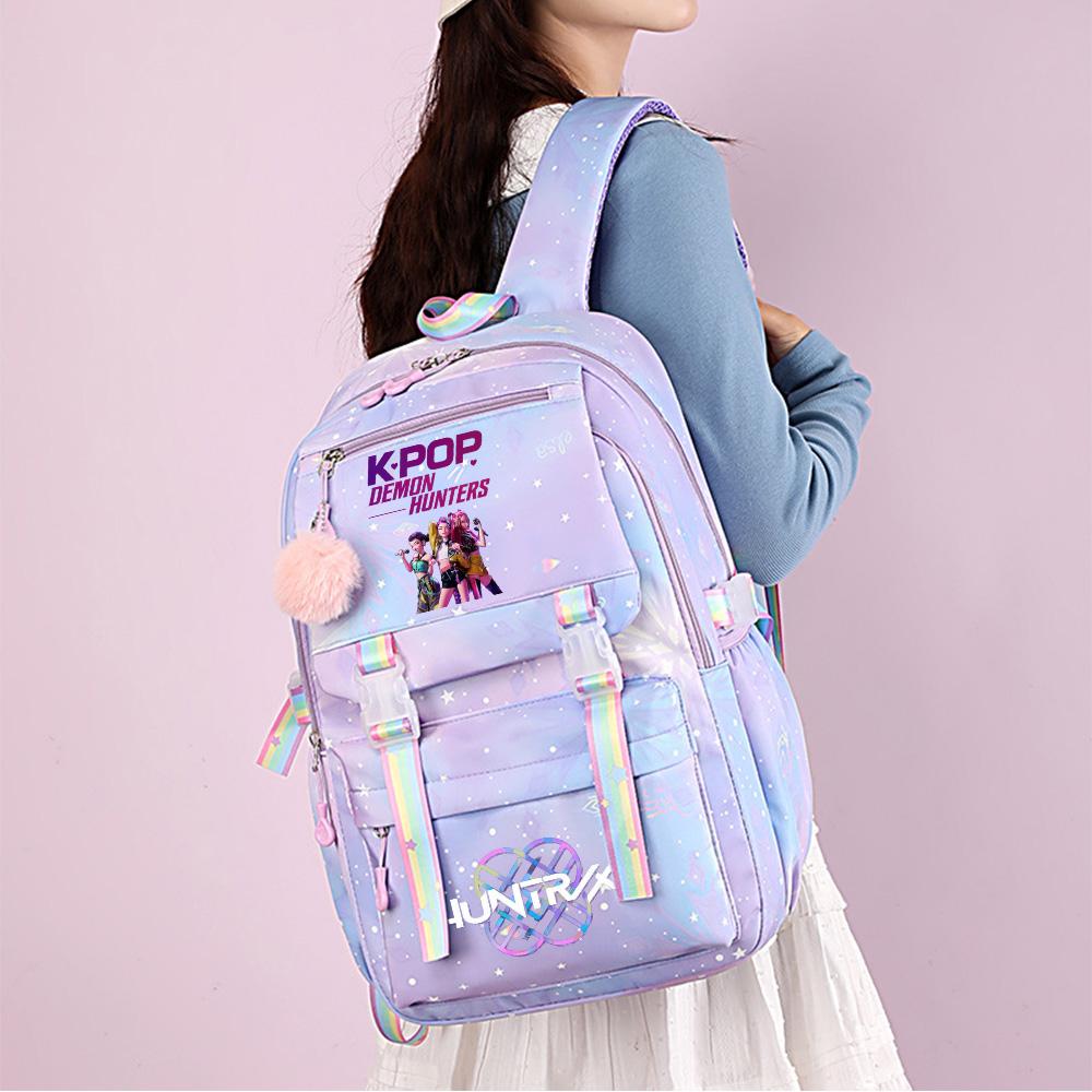Anime K-Pop Demon Hunters Printed Large Capacity Waterproof Backpack Teenger Student Girl Boy Schoolbag Bookbag Women Waterproof Travel Bag Rucksak