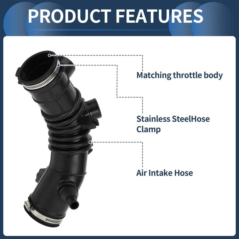 X Autohaux Car Intake Hose Tube with Clamps for Toyota Solara 2004-2008 Black, 1 Pc