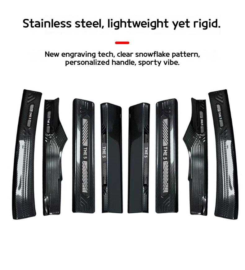 For BMW 5 series G60 2024-2025 car Threshold strips welcome steps guard platesStainless steel vehicle interior accessories