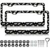 HCSS 2PCS American Flag Eagle License Plate Frames Patriotic US Flag License Plate Holder Stainless Steel Auto Parts Rust-Proof Waterproof Car