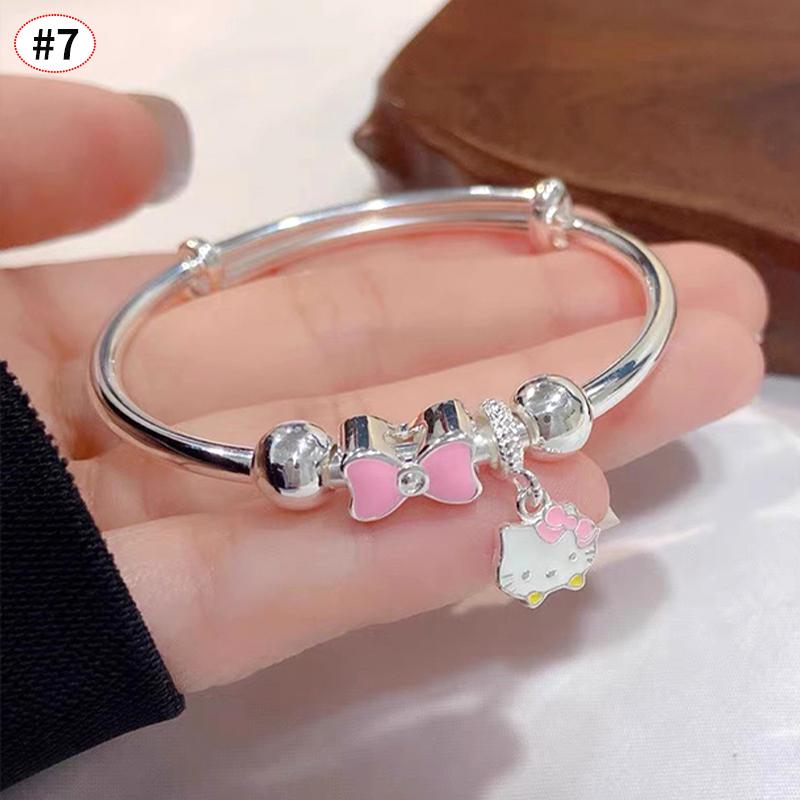 Очаровательный подвесной кулон Hello Kitty Дизайн с анимацией Анимационное ожерелье/Браслет/Кольцо Аксессуары для украшений Фестивальные подарки для женщин и девочек