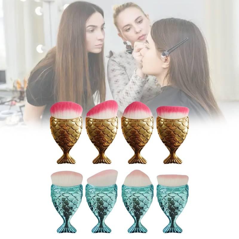 Кисть для макияжа русалки с дизайном рыбьей чешуи для нанесения на лицо и тональной основы