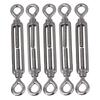 5Pcs European Style Eye To Eye M6 Turnbuckles 304 Stainless Steel Adjustable Wire Rope Tensioners
